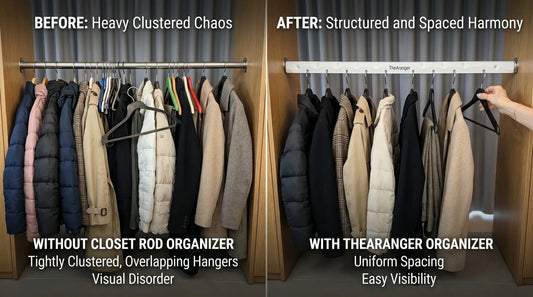 a structured closet rod organizer